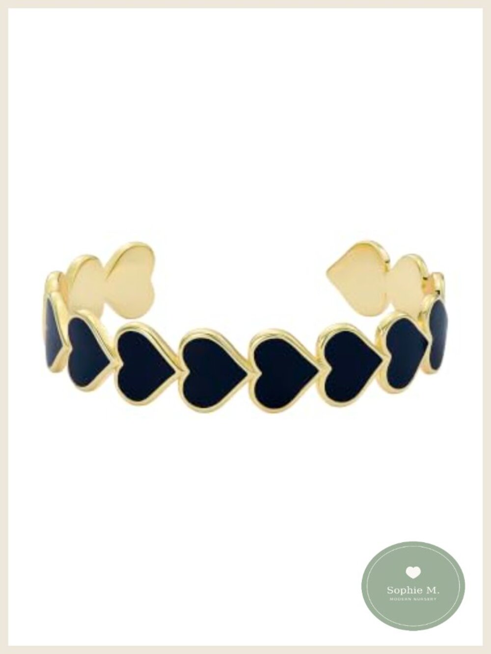 Ted Baker Haidyn Enamel Heart Cuff Gold Plated Brass Brace
